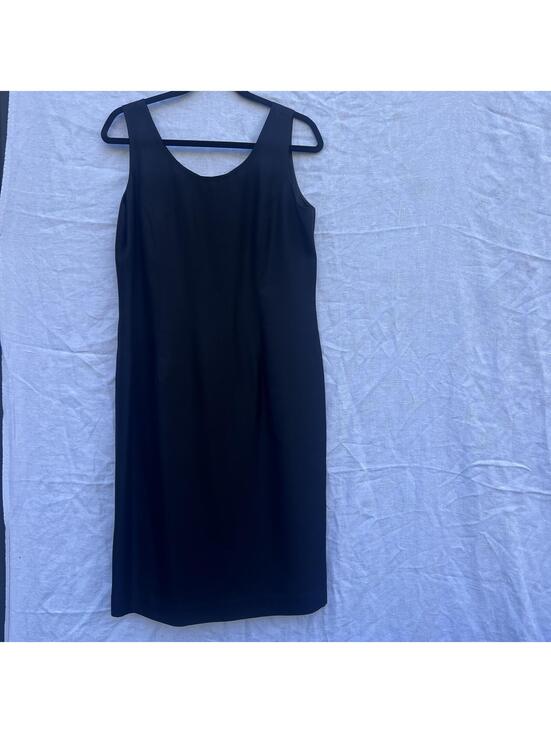 Adrianna Papell Dresses & Skirts - Adrianna Papell Black Midi Dress Silk Wool Blend Sleeveless Size 10